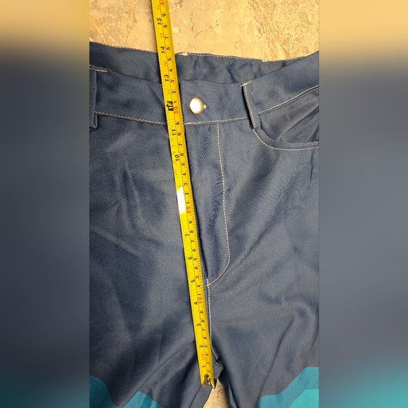 Womens BOHO Wide Leg Colorful Chevron Flare Pants Size Medium - Picture 4 of 6